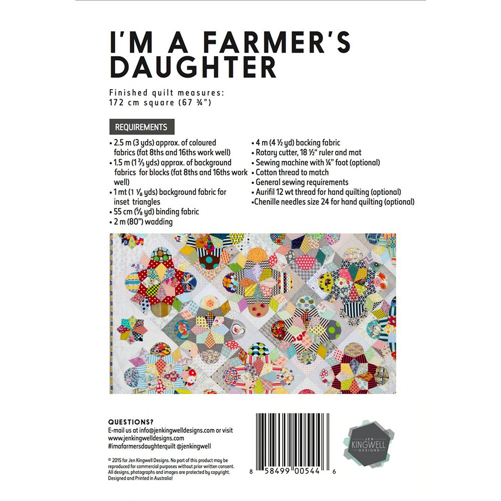 Jen Kingwell, I'm a Farmer's Daughter Quilt Pattern with Template image # 63328