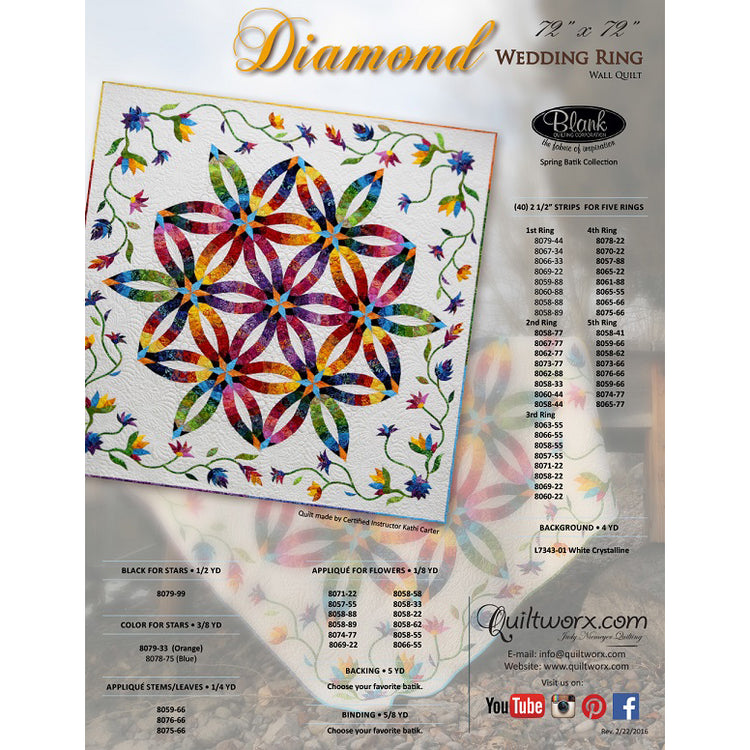 Diamond Wedding Ring Wall Quilt Pattern image # 69951