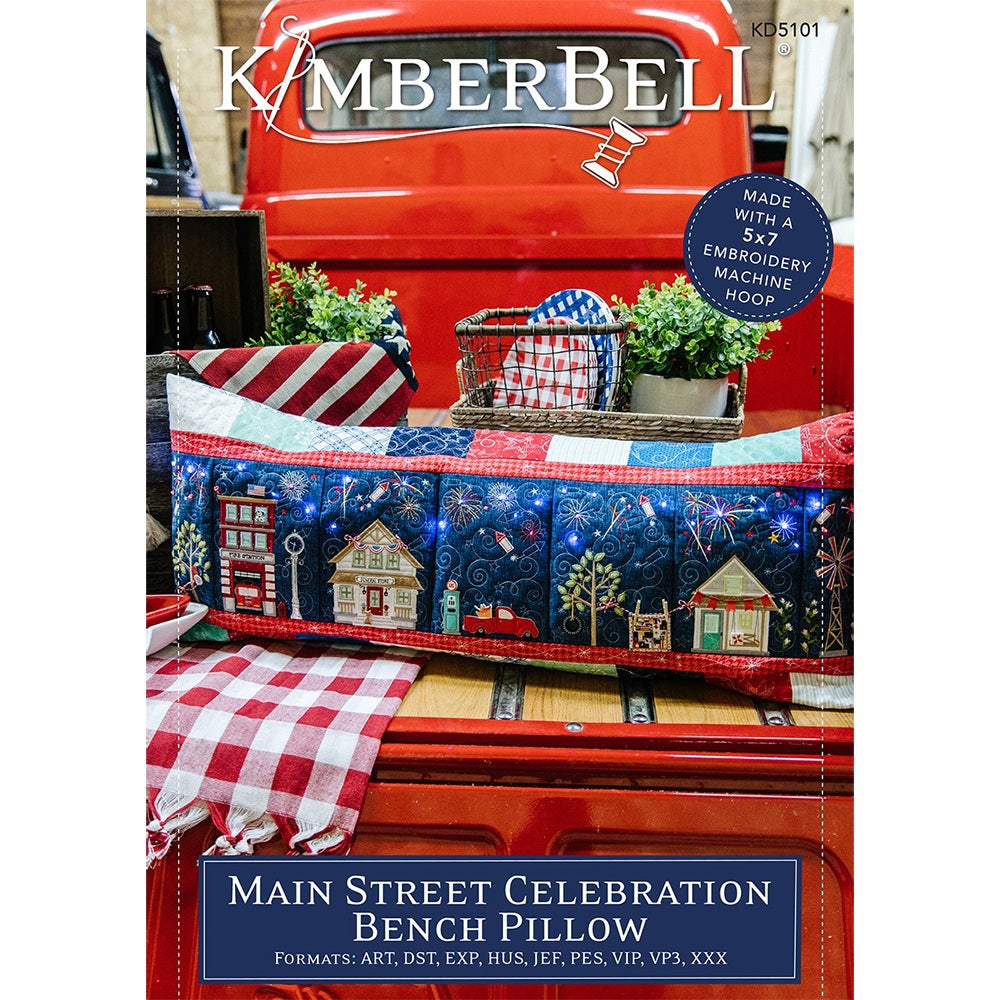 Kimberbell, Main Street Celebration Bench Pillow Embroidery CD Pattern image # 73798