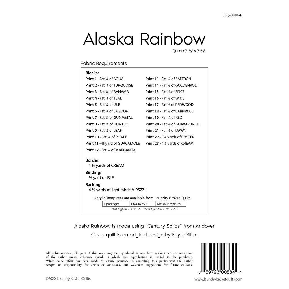 Alaska Rainbow Quilt Pattern image # 99356