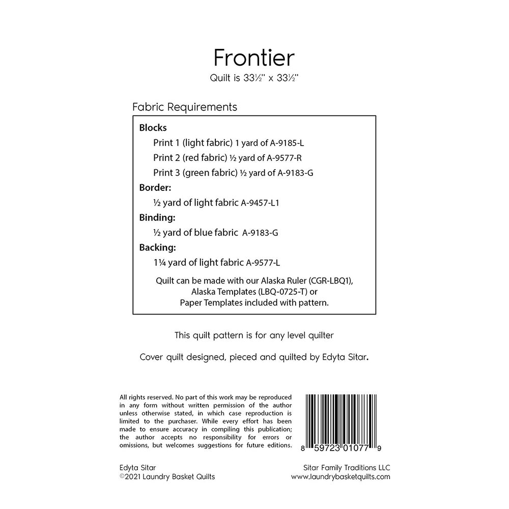 Frontier Quilt Pattern image # 81155