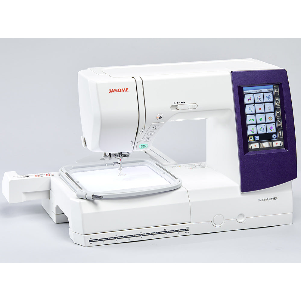 Janome MC9850 Computerized Sewing and Embroidery Machine with FREE Bundle