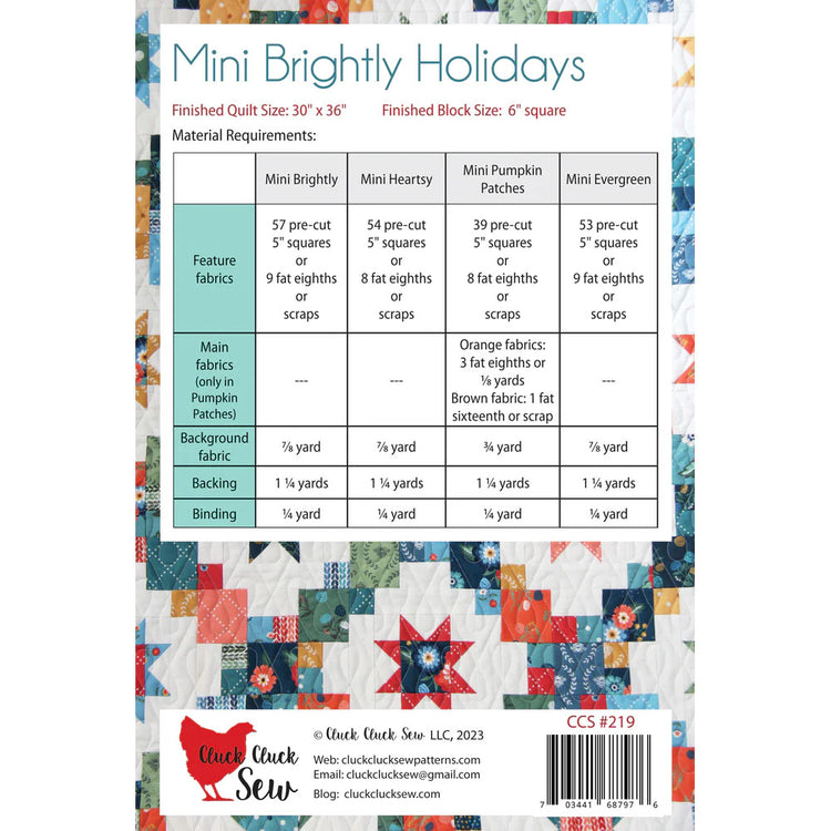 Mini Brightly Holidays Wall Hanging Patterns image # 124474