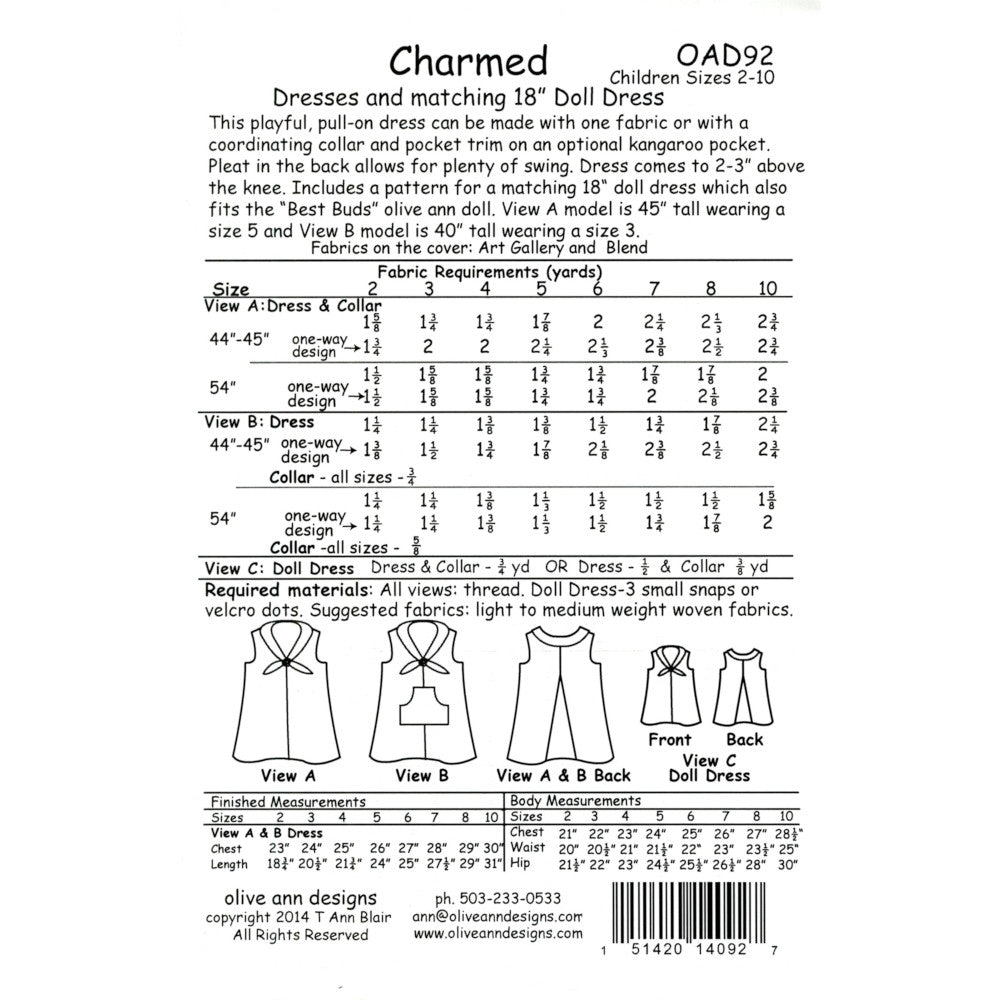 Charmed Dress Pattern with Matching Doll Dress image # 55483