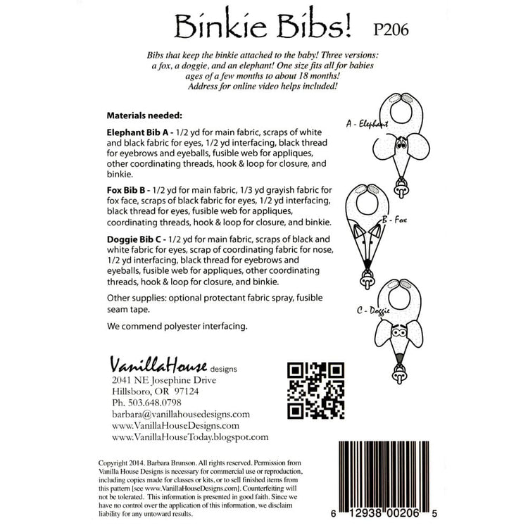 Binkie Bibs Pattern, Vanilla House Designs image # 99836