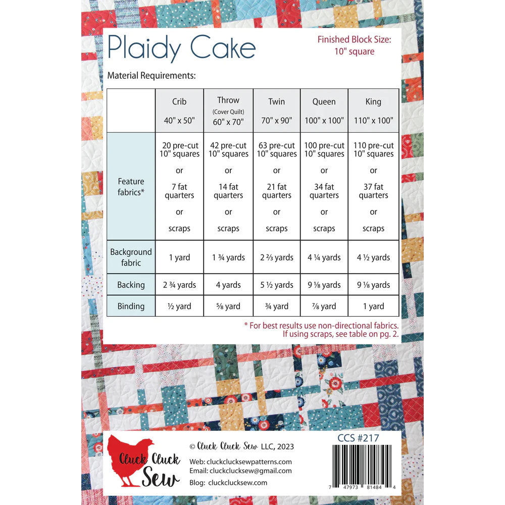 Plaidy Cake Quilt Pattern image # 124491