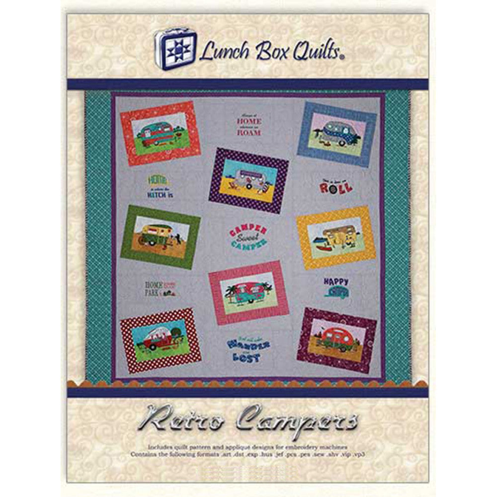 Retro Campers Embroidery Pattern with Redemption Card & CD image # 44910