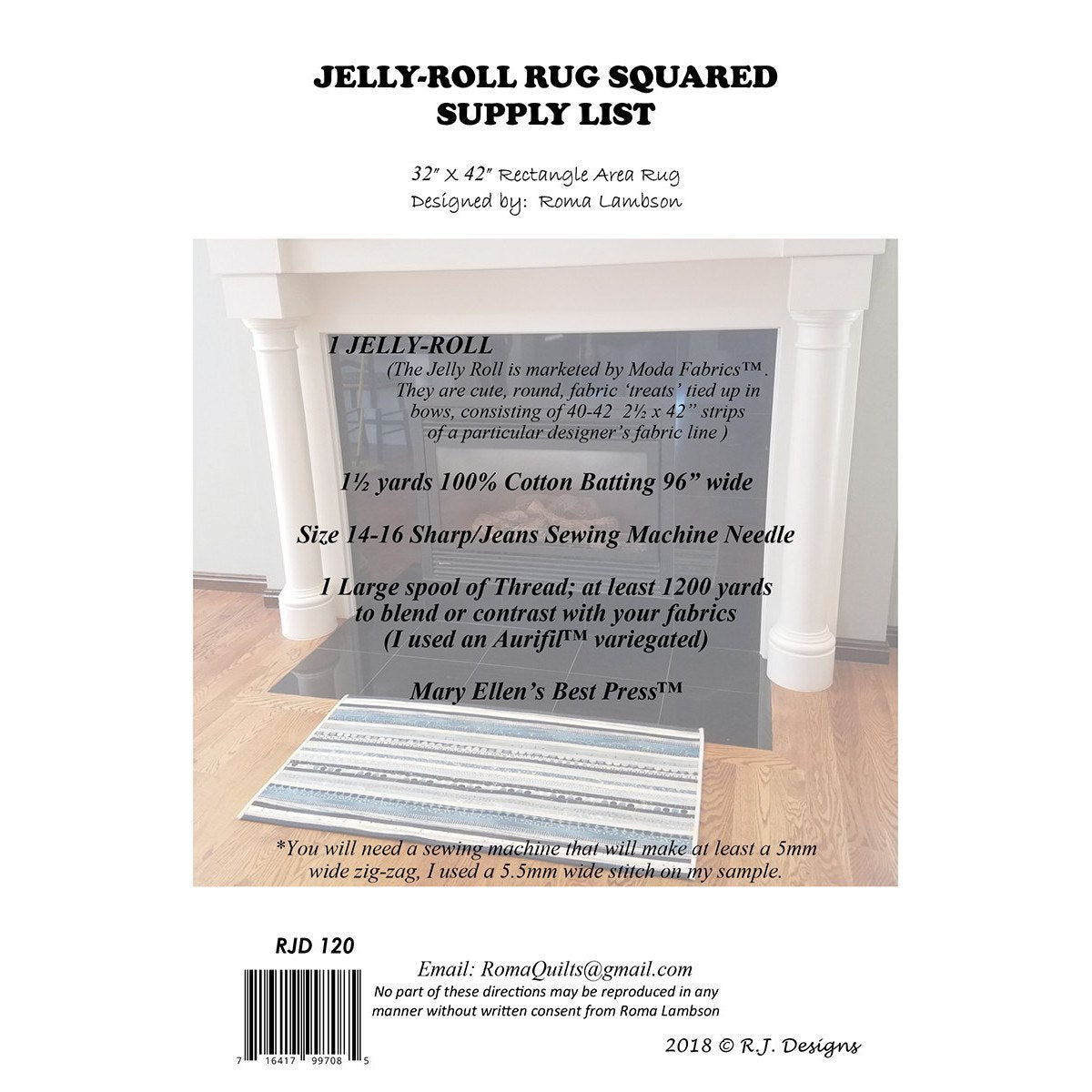 Jelly-Roll Rug II Pattern, R.J. Designs image # 41307