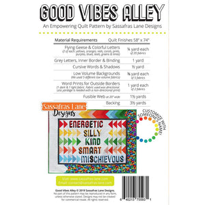 Sassafras Lane Designs, Good Vibes Alley Quilt Pattern image # 71617