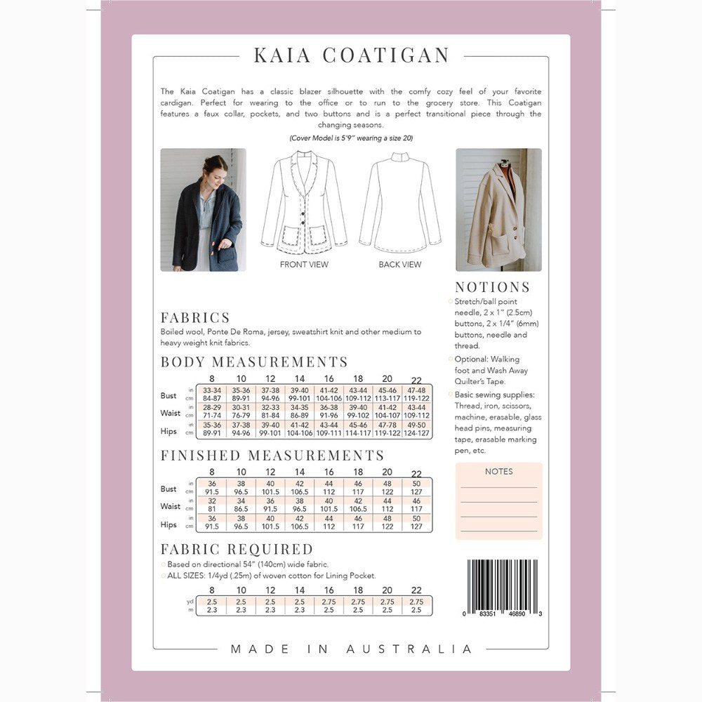 Kaia Coatigan Blazer Pattern image # 101702