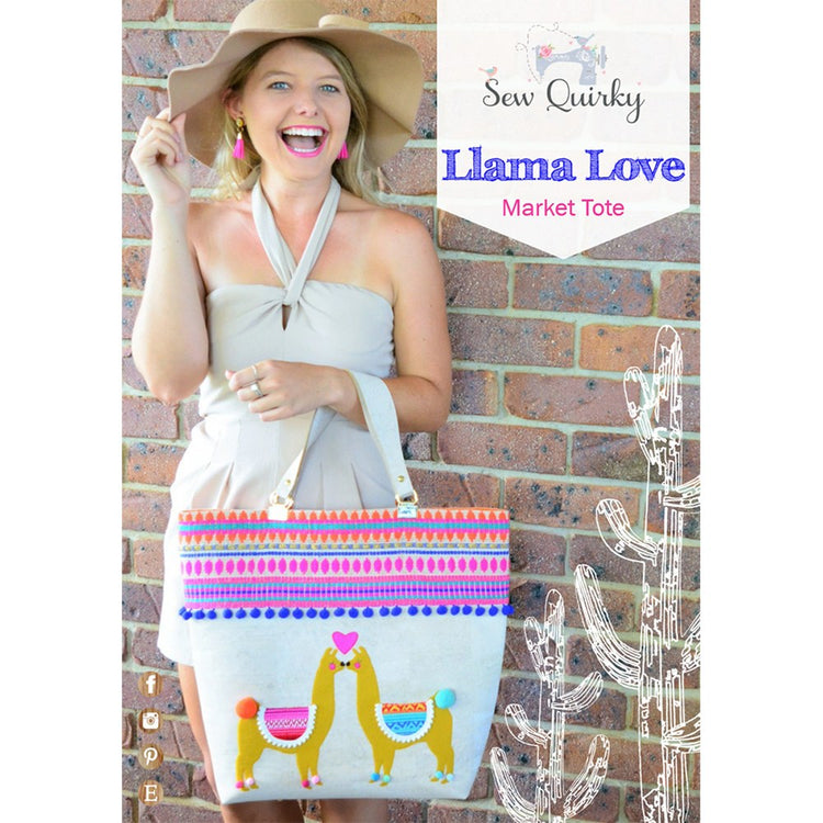 Sew Quirky, Llama Love Market Tote Pattern image # 67708