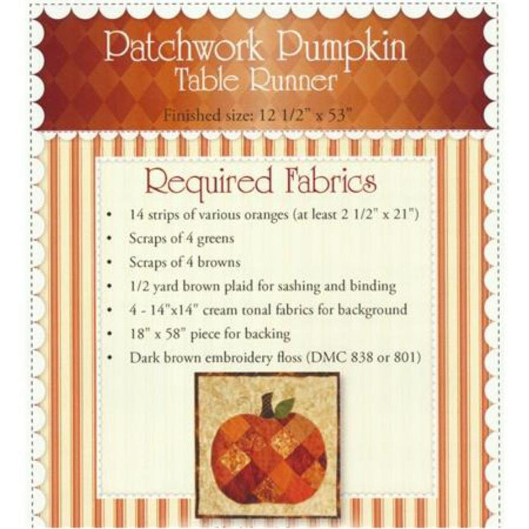 Patchwork Pumpkin Table Runner, Shabby Fabrics image # 80785