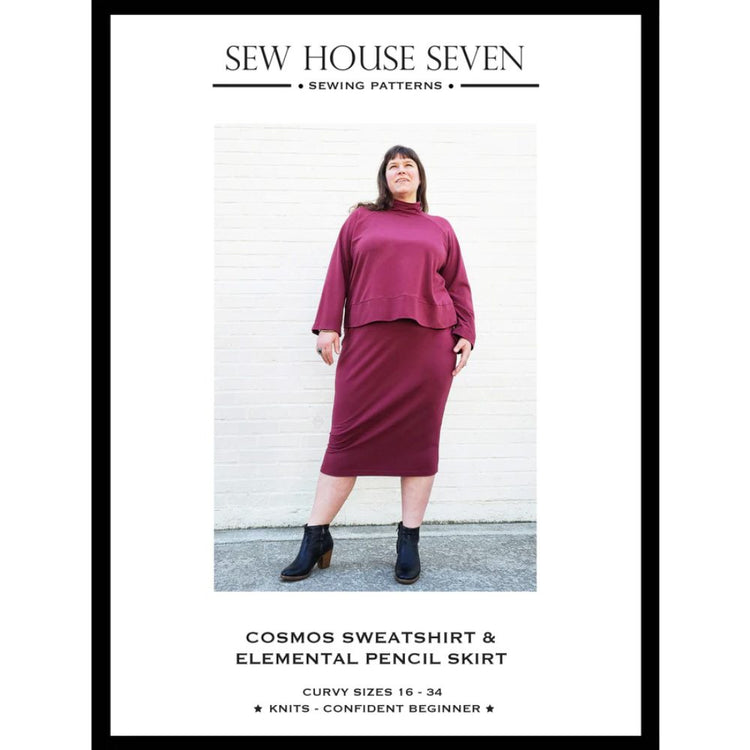 Cosmos Sweatshirt & Elemental Pencil Skirt Pattern, Sew House Seven image # 99975