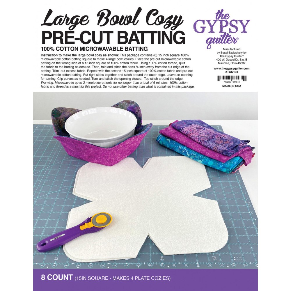 Gypsy Quilter, Bowl Cozy Pre-Cut Batting - 8ct image # 81066