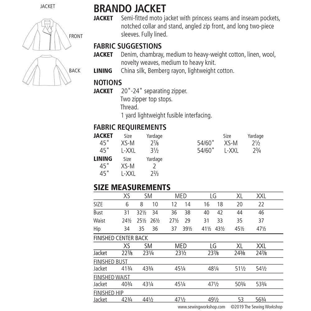 Brando Jacket Pattern image # 80590