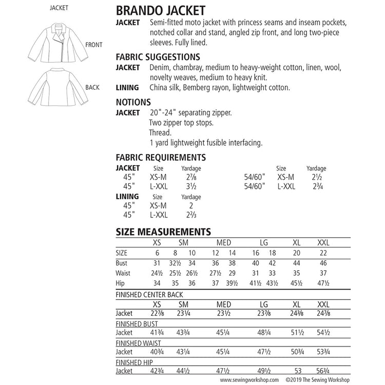 Brando Jacket Pattern image # 80590