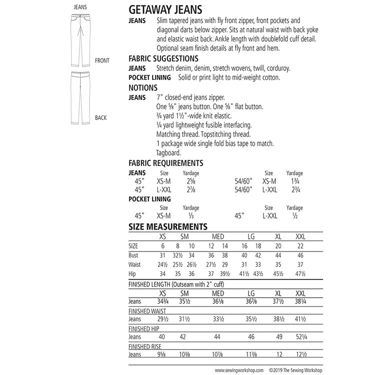 Getaway Jeans Pattern image # 80636