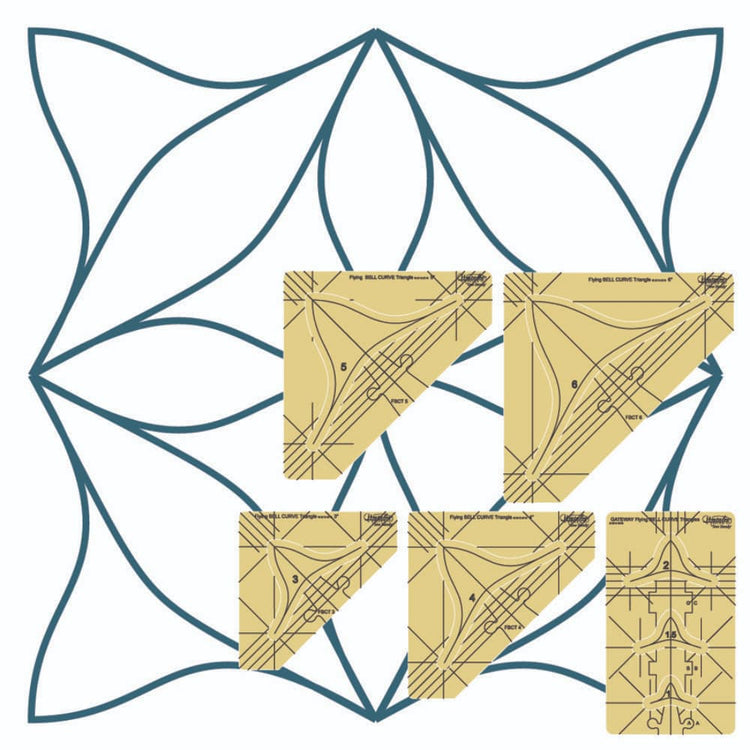 Westalee Design Flying Bell Curve Triangle 5pc Template Set image # 111710