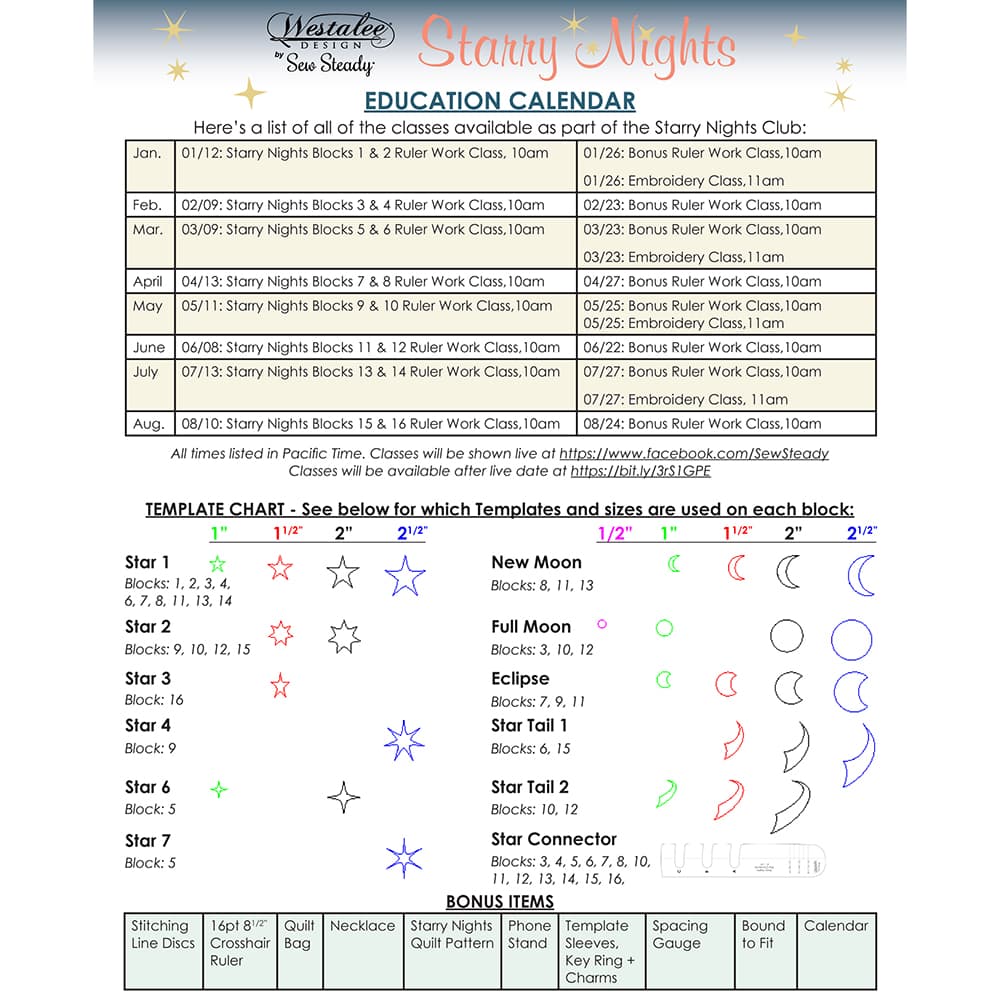 Starry Nights Ruler Work & Embroidery Club image # 103718