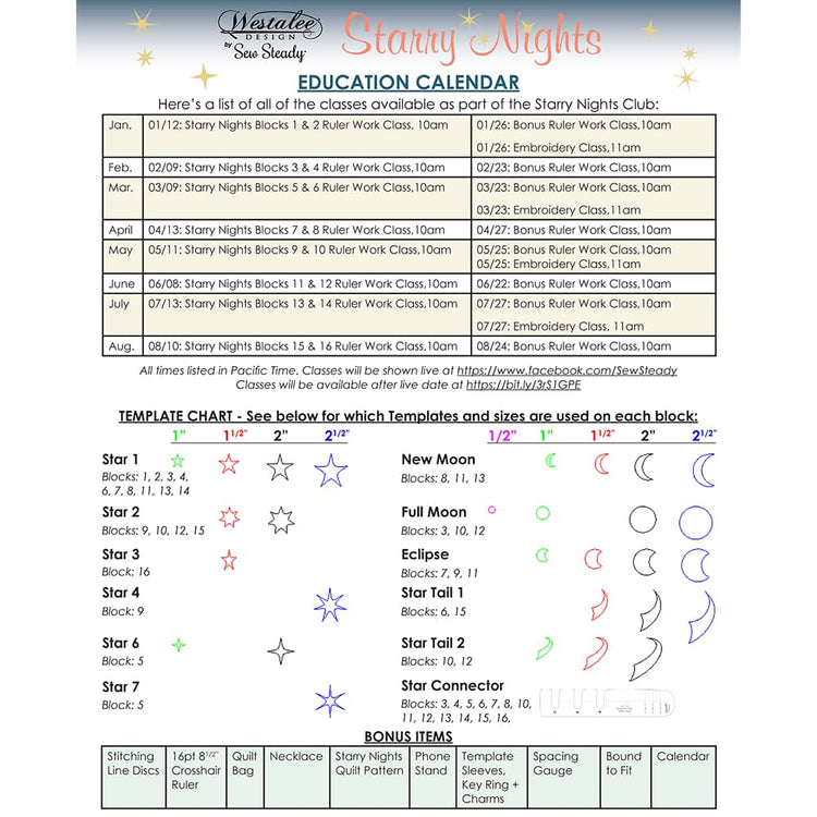 Starry Nights Ruler Work & Embroidery Club image # 103718