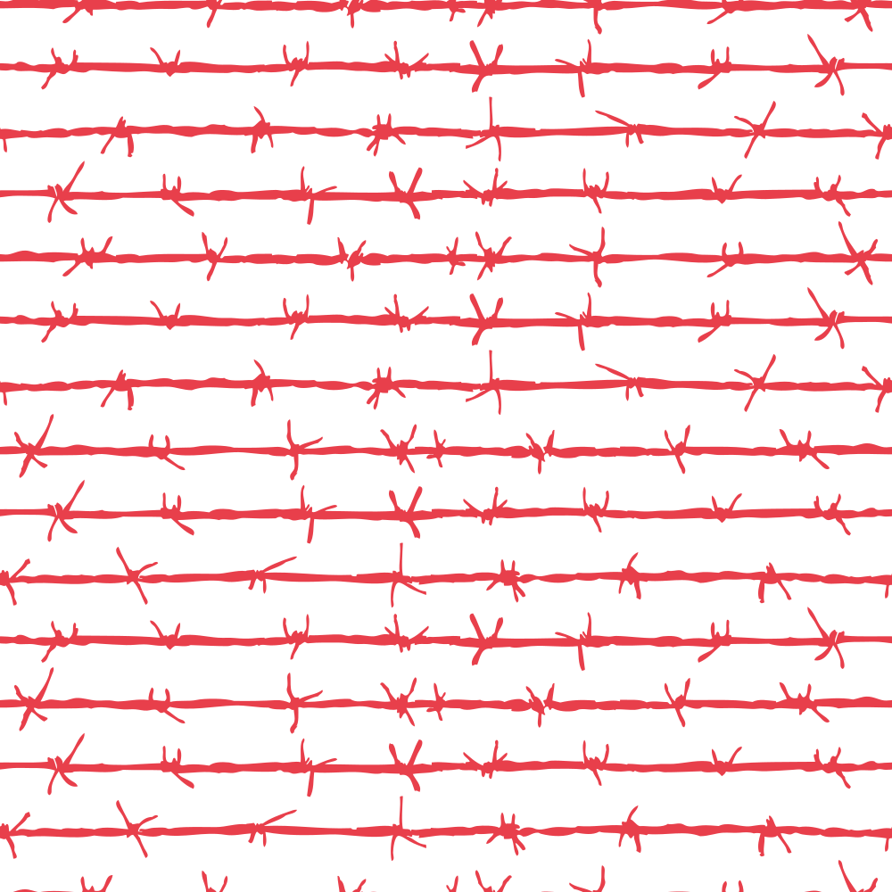 Barbed Wire Fabric - Red