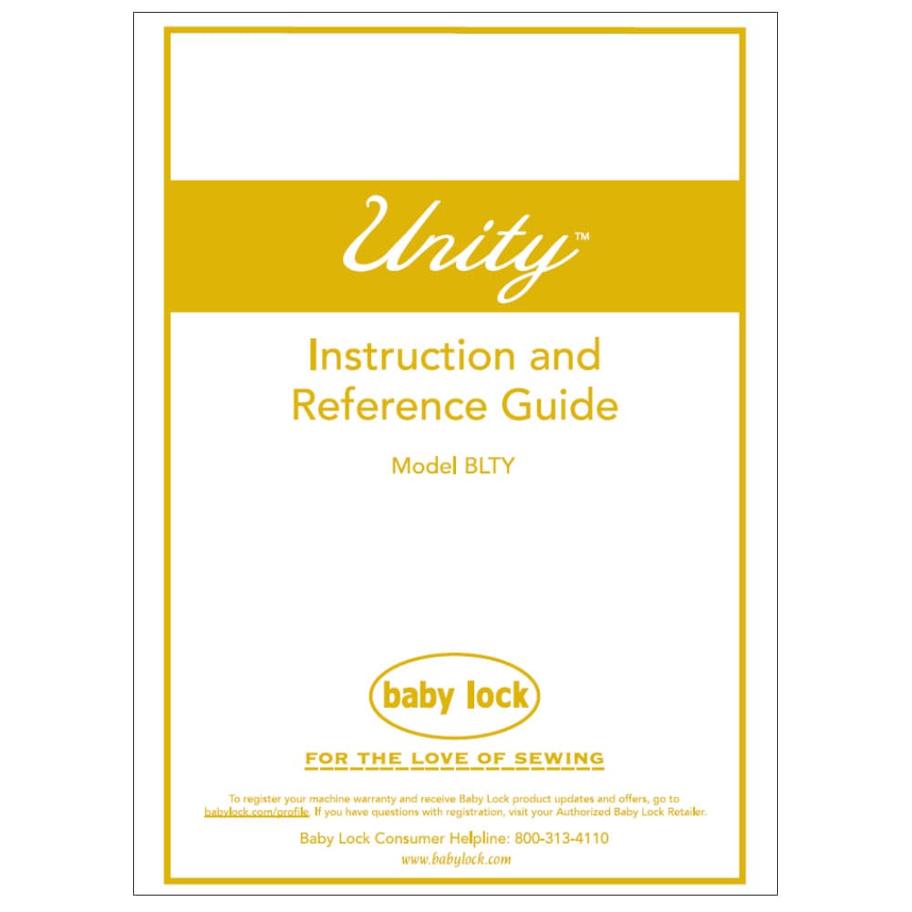 Instruction Manual, Babylock BLTY Unity image # 121946