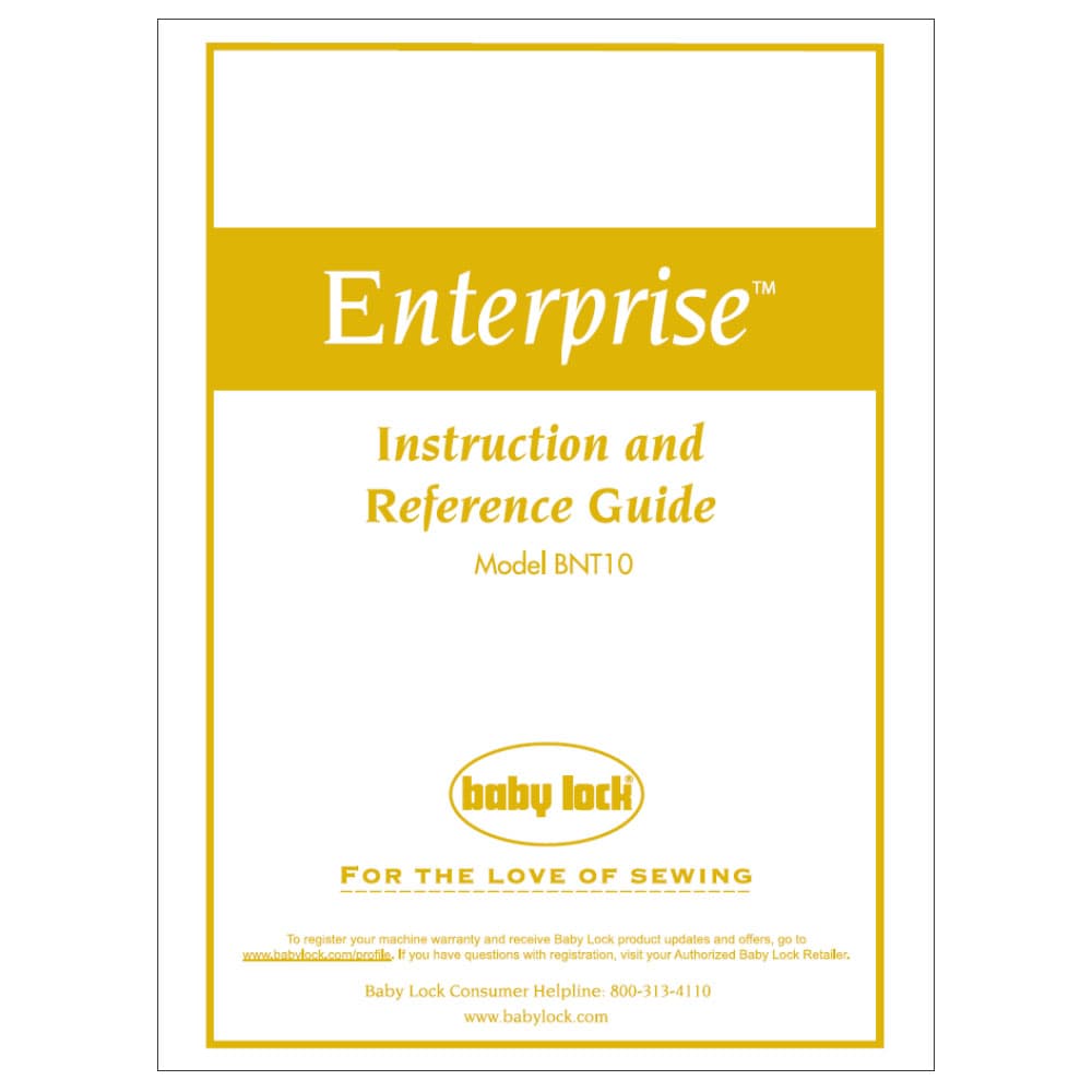 Babylock Enterprise BNT10 Instruction Manual image # 121888