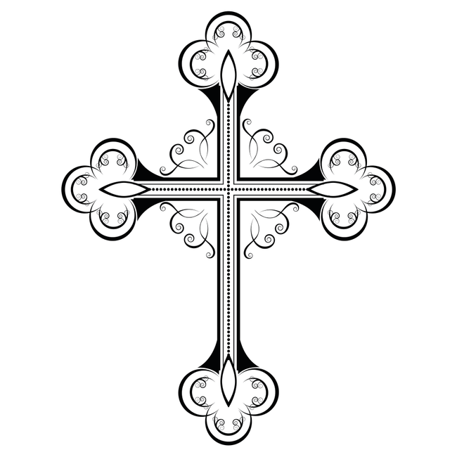 Black Cross 2 Fabric Panel