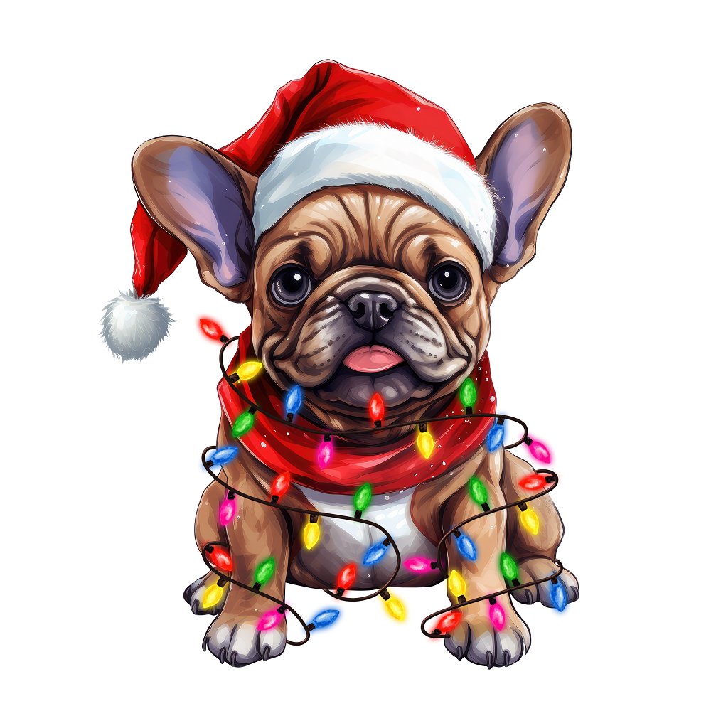 French fashion bulldog merry christmas