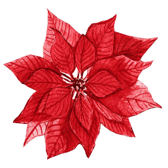 Elegant Nutcracker Poinsettia Fabric Panel