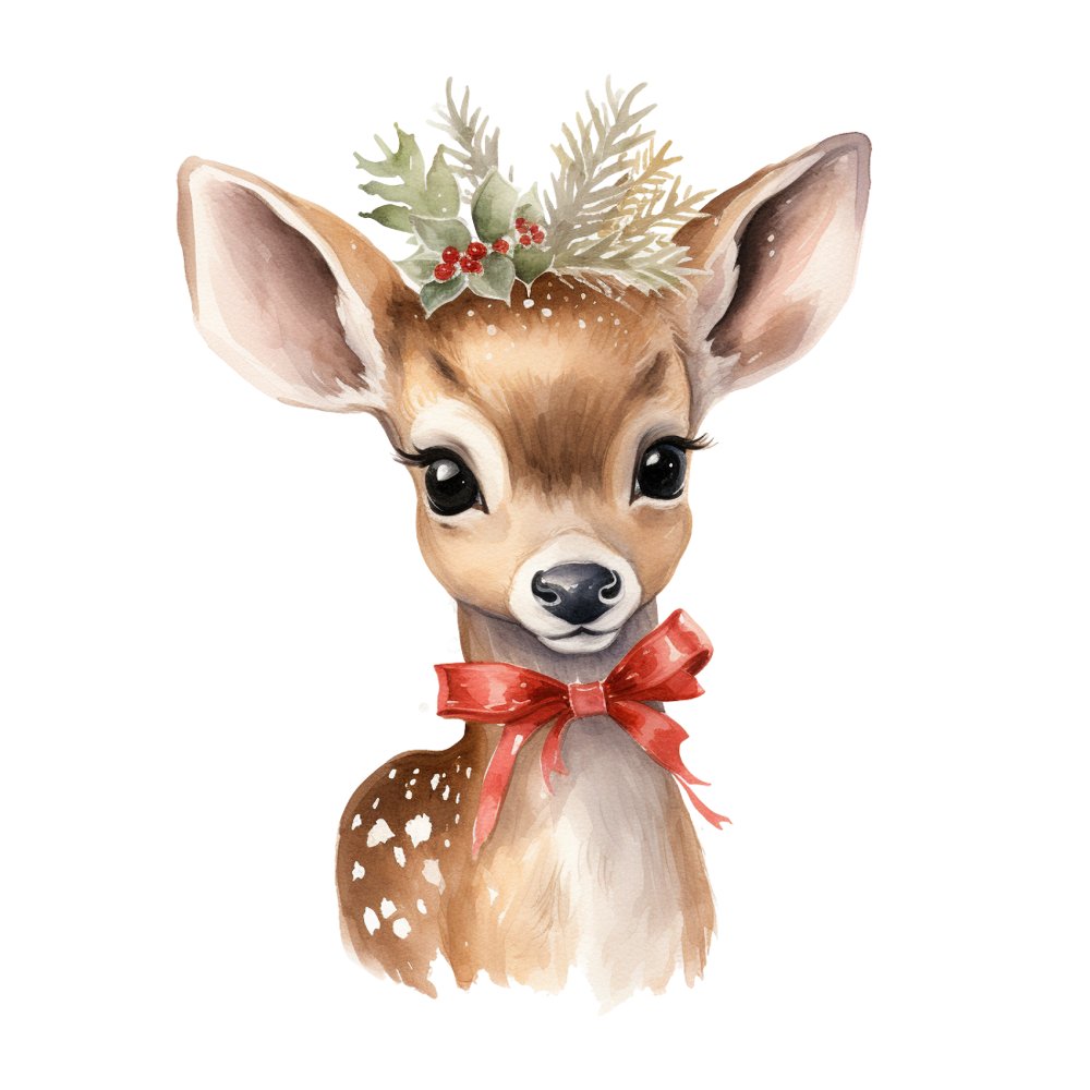 Festive Fawn 1 Fabric Panel