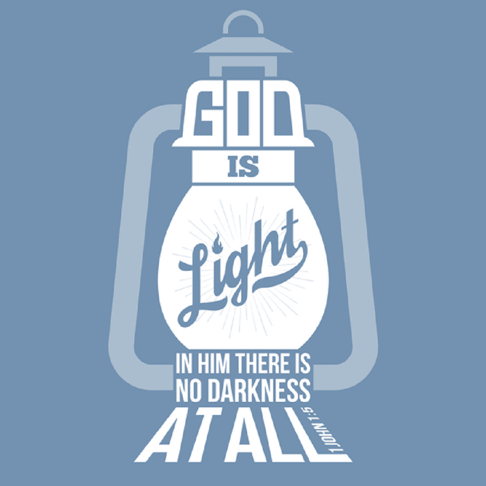 God is Light Fabric Panel - Blue