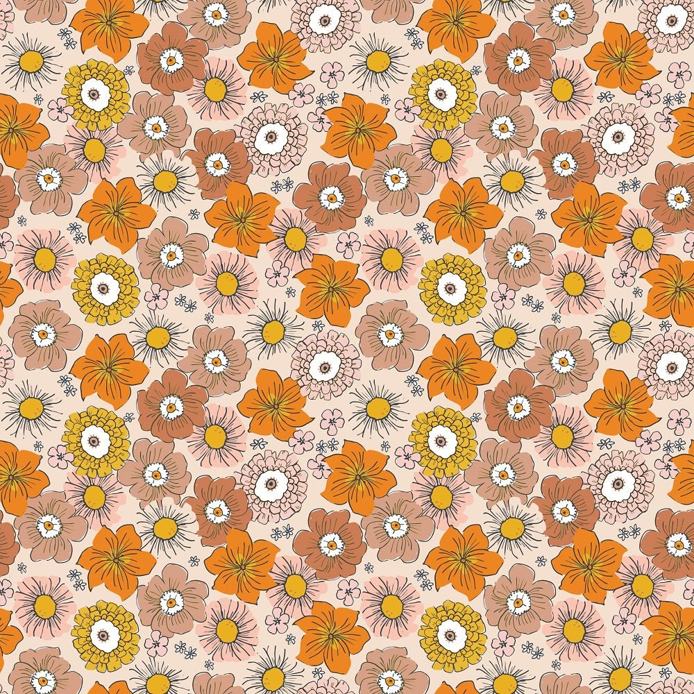 Groovy Garden Flowers 4 Fabric