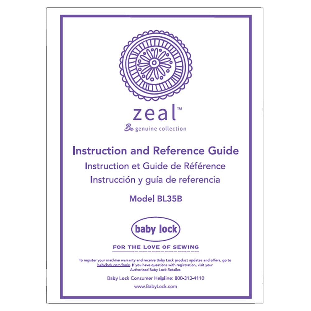 Baby Lock BL35B Zeal Instruction Manual image # 121502