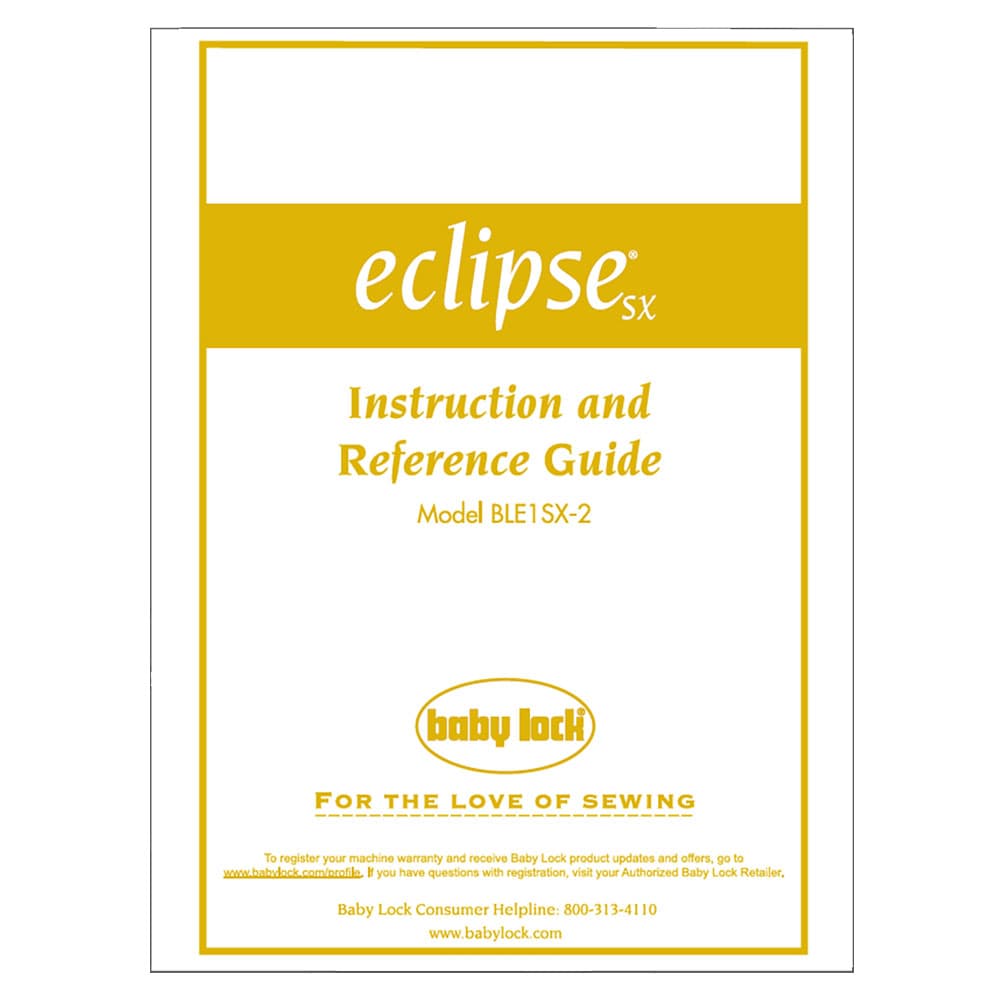 Babylock Eclipse BLE1SX-2 Instruction Manual image # 121972