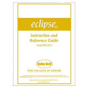 Babylock Eclipse BLE1SX-2 Instruction Manual image # 121972