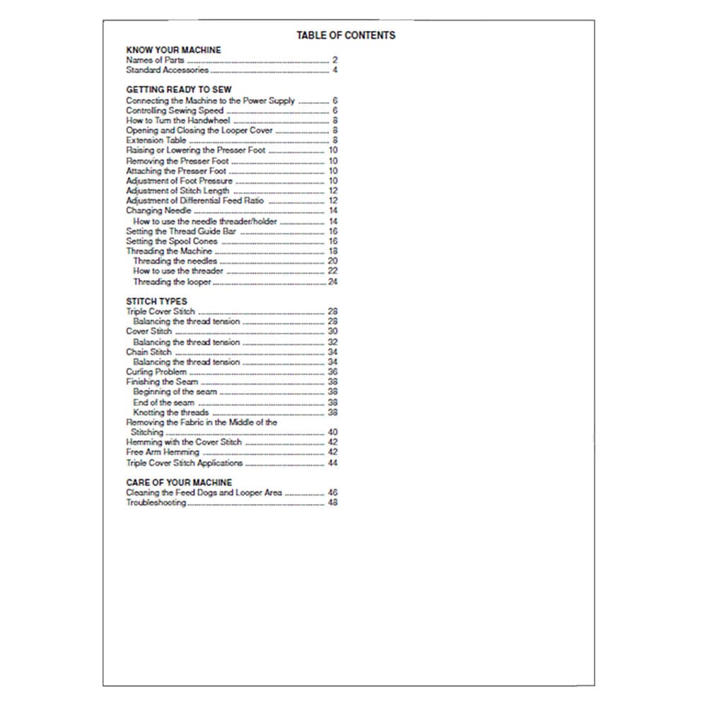 Janome 2000CPX CoverPro Instruction Manual image # 120031