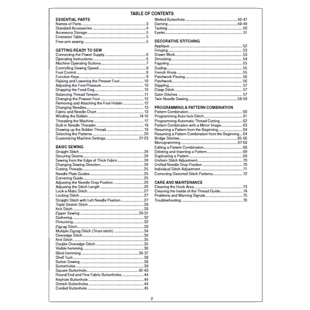 Janome Skyline S3 Instruction Manual image # 120008