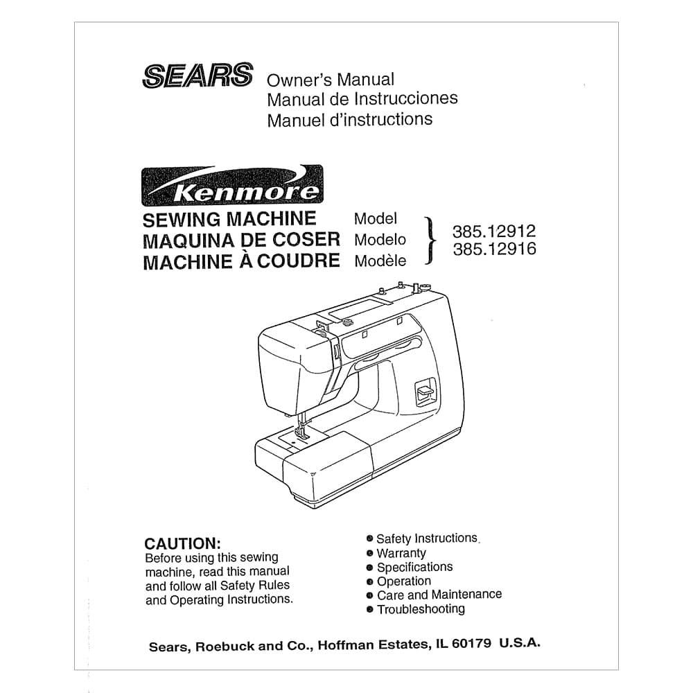 Kenmore 385.12912 Models Instruction Manual image # 121153