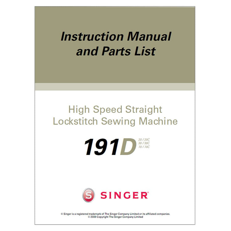 Singer 191D-20 Instruction Manual image # 123513