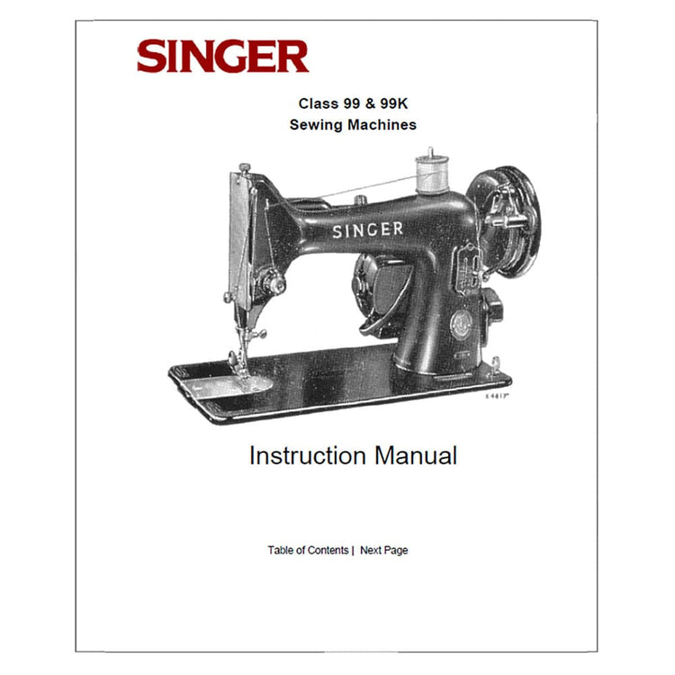 Singer 99k Instruction Manual