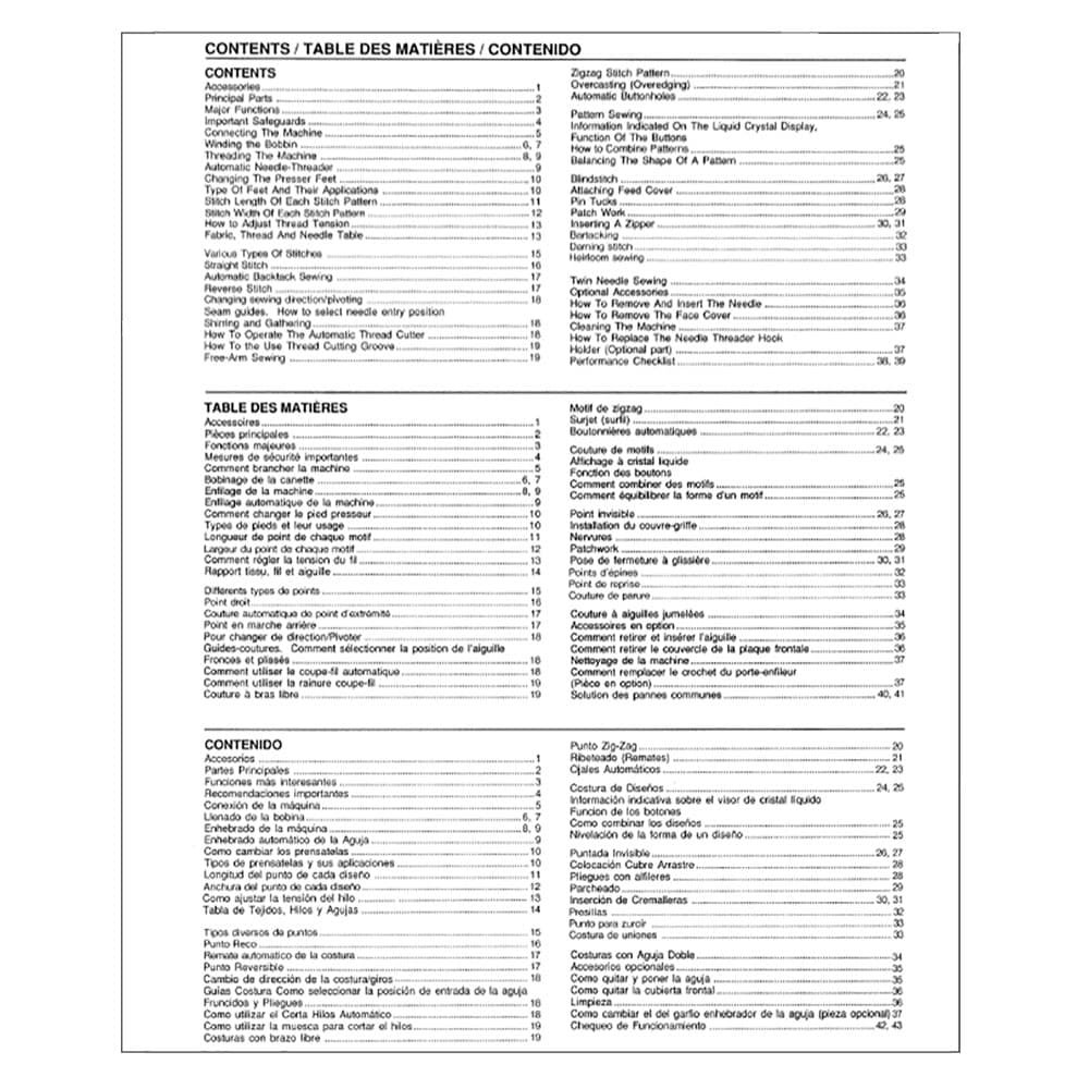 Singer Professional DSX II Futura 4000N Instruction Manual image # 123516