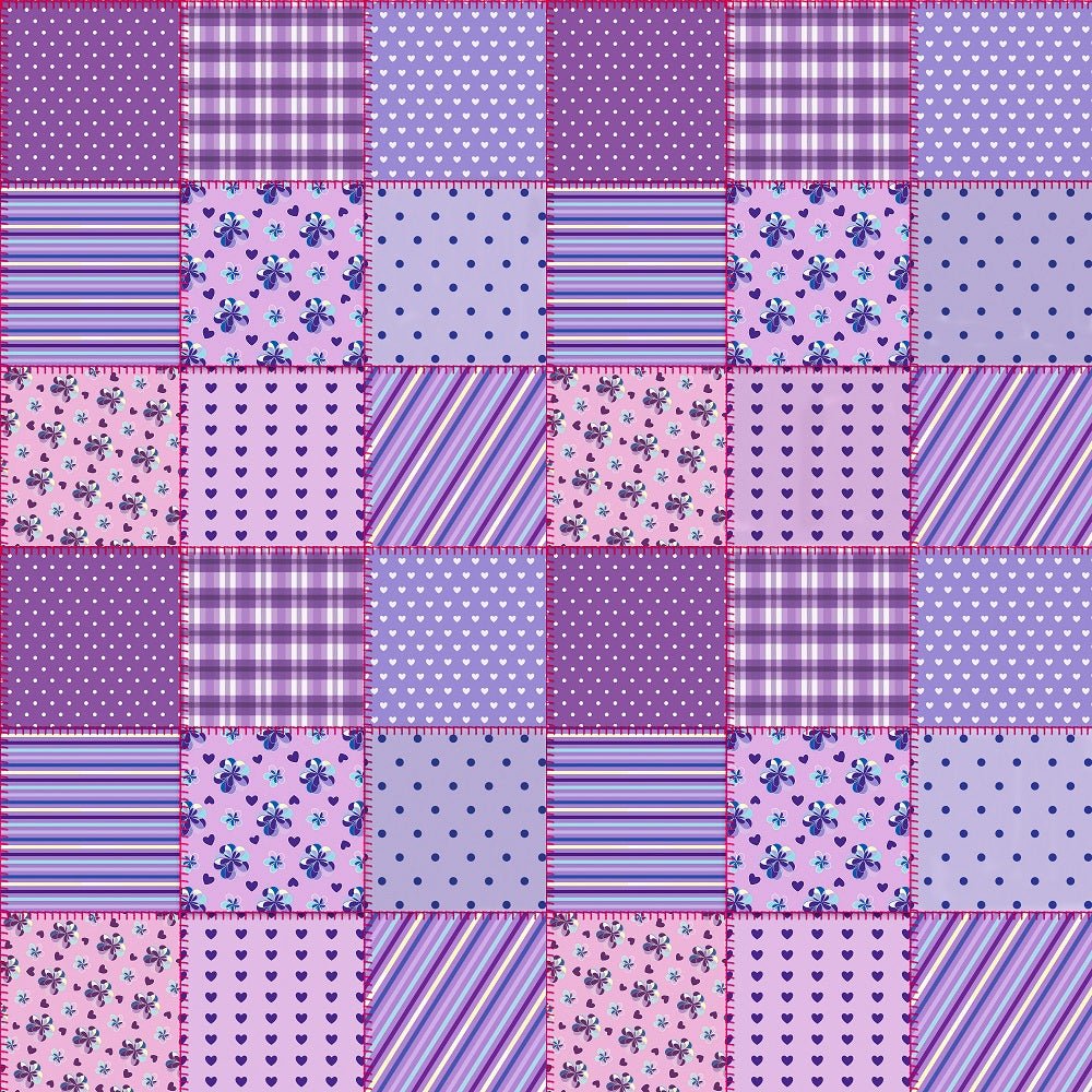 Multi Purple Patchwork Fabric