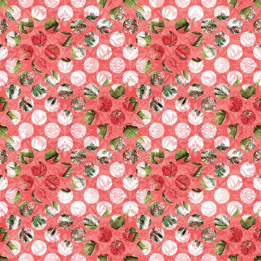 Poinsettia Dots Fabric - Red