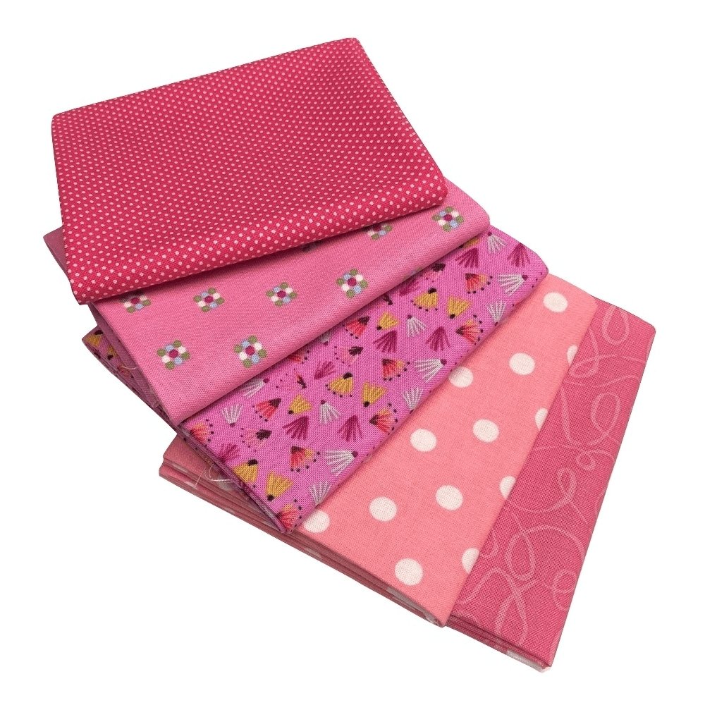 Shades Of Pink Fat Quarter Bundle - 5pk