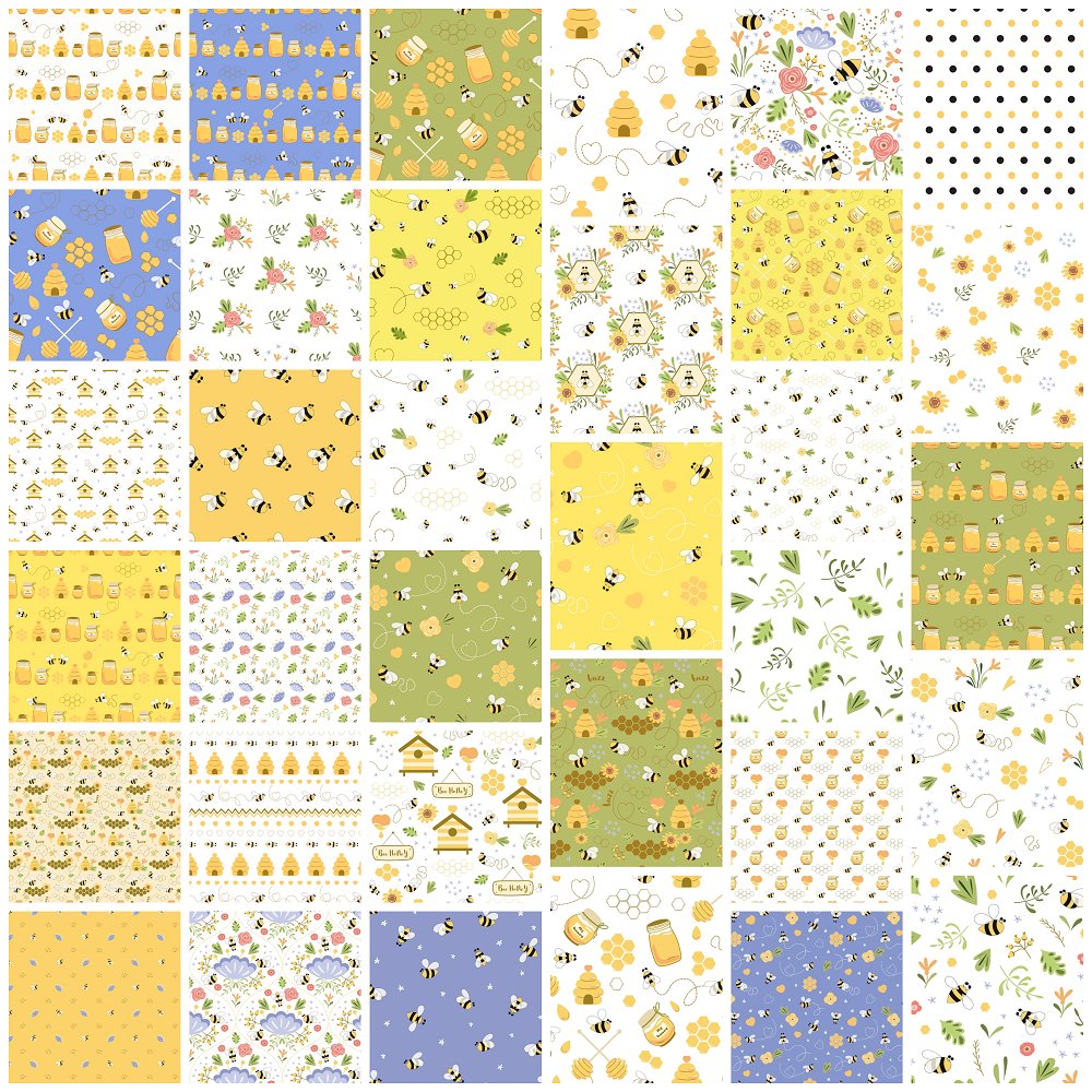 Sweet As Can Bee Fat Quarter Bundle - 34 Pieces